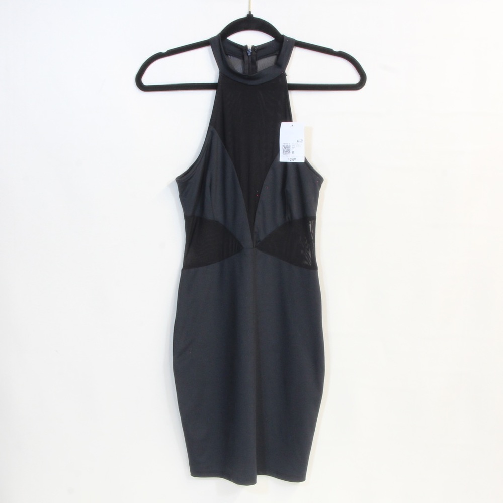 Forever 21 Black Mesh Sleeveless Bodycon Mini-dress Size Small